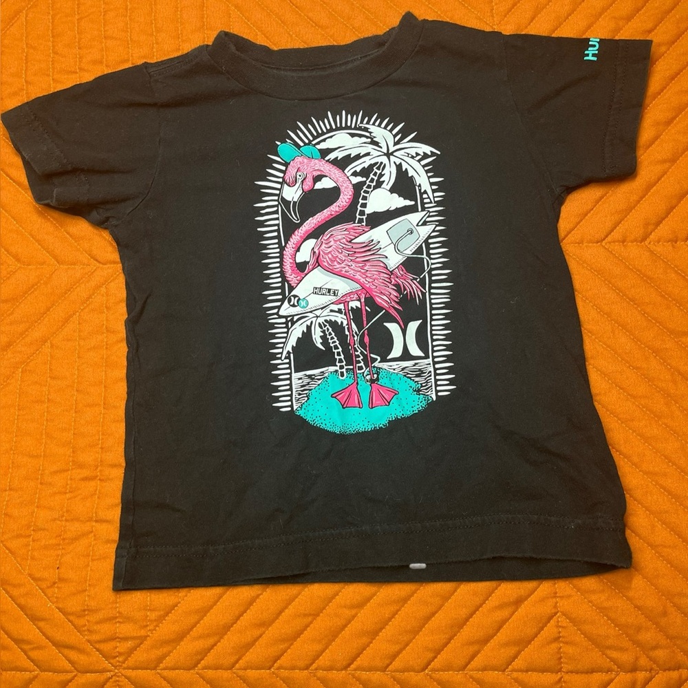 Hurley Kids Black Flamingo Graphic T-Shirt